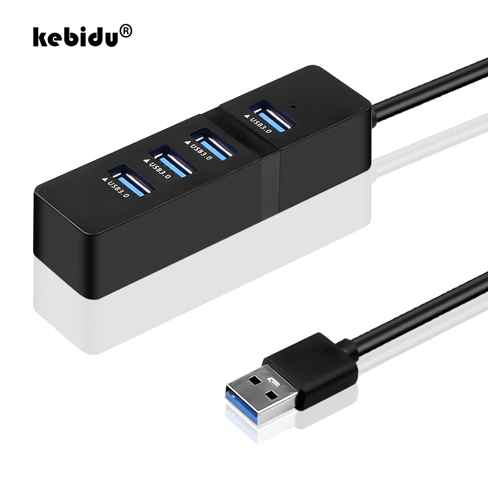 Kebidu hoge snelheid 4 -poorts usb 3.0- hub usb-splitter draagbare usb 2.0 -poorts usb-hub voor laptop, pc en tablet