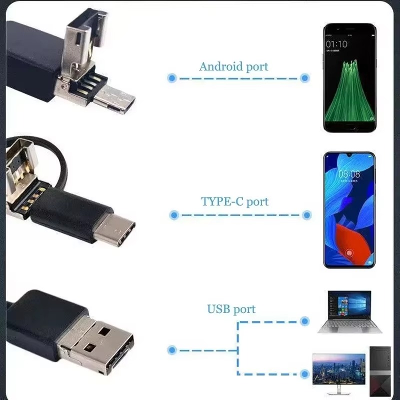 Unterwasser HD wasserdichte Kamera Endoskop Kamera Android USB Typ C Fischfinder für Eisfischen Zubehör mit Drahtanschluss