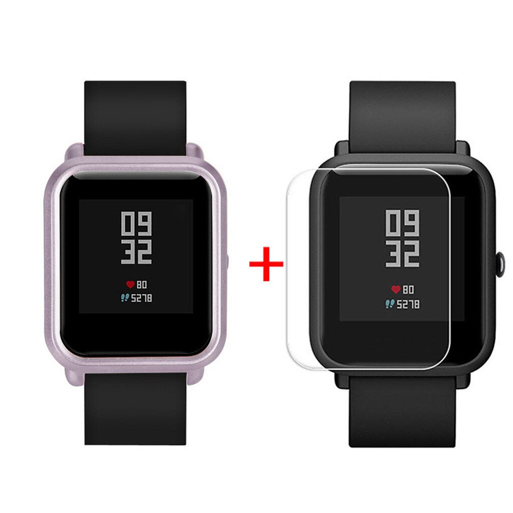Kotelon kuori huami amazfit bip youth lite -kuorille näytönsuojakalvolla de pantalla ochrona ekranu naarmuuntumaton: J