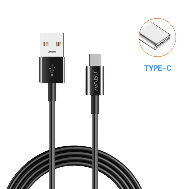 NAISU – câble de données 0.5/1/1 M 2,1a USB type-c pour recharge rapide, cordon de chargeur pour téléphone Huawei, Samsung, LG, Xiaomi, Poco x3, Oppo: Type C Black / 0.5m