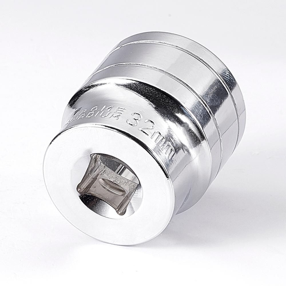 Utoolmart 2Pcs 1/2 Drive 32mm 6 Point Axle Nut Hex Socket Chrome-vanadium Steel 38mm Total Length Hexagonal Sleeve