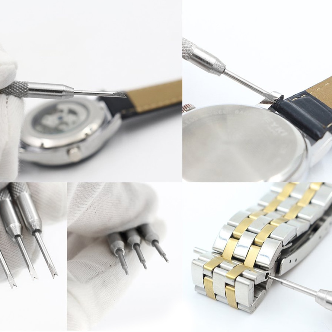 Rustfrit stål armbånd urbånd åbner rem erstatte fjederstang forbindelsesstift fjerner værktøj metal urbånd reparationsværktøjer