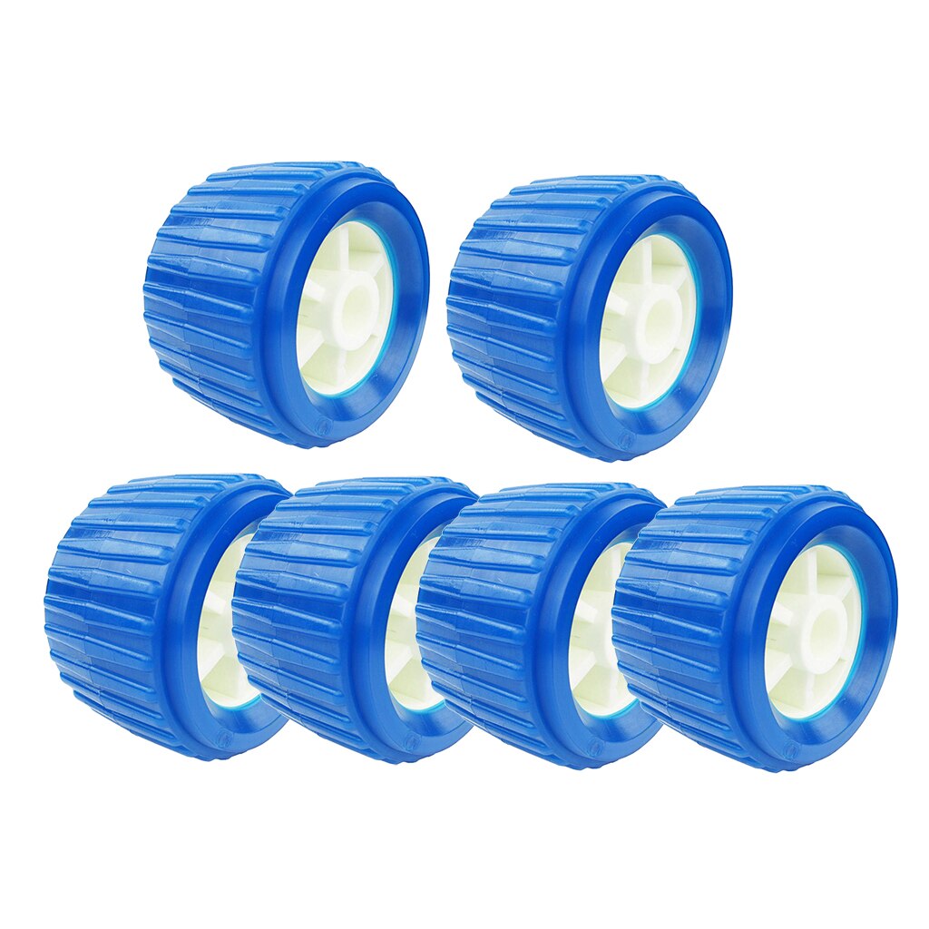 6pcs Heavy-Duty Trailer Roller Marine Ribbed Wobble Loader Trailer Hardware