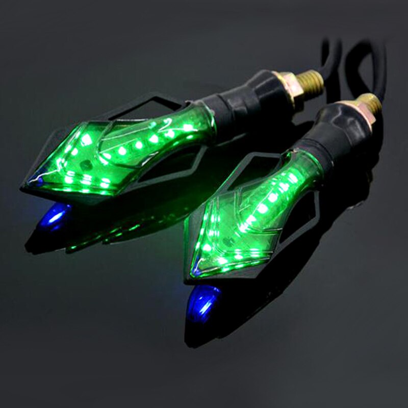 Universal- Beleuchtung LED Blinker Motorrad Hinten Licht Rolle Indikatoren Motorrad Accesorios Moto Glühbirne Blau Grün