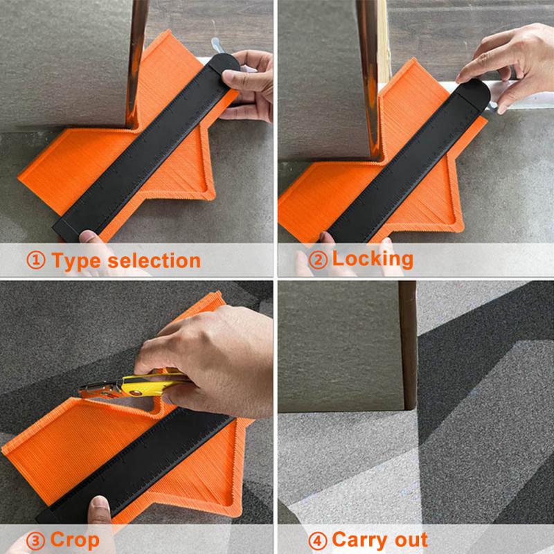 5/10inch Edge Shaping Gauge Profile Tool Multifunction Shape Duplicator Self Lock Wood Measure Ruler for DIY Handyman