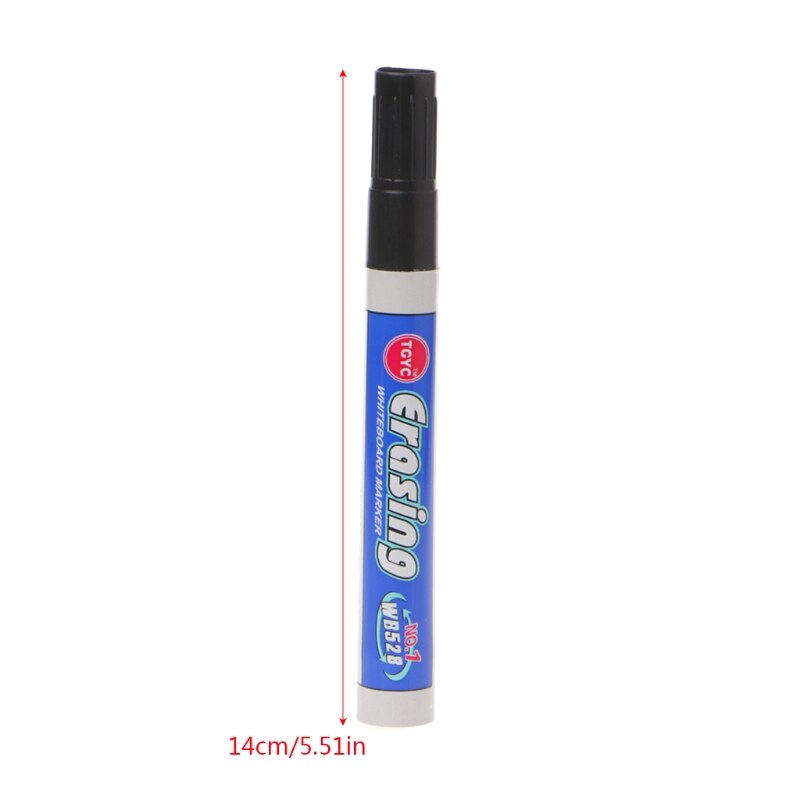 Erasable Black Ink Marker Pen Whiteboard Fast Dry Comfort Grip For Office