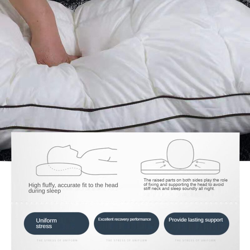 Down pillow 100% 1 PC white goose down pillow five-star hotel goose feather pillow single health pillow