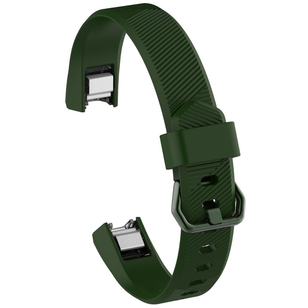 Mjukt silikon säkert justerbart band för fitbit alta hr band armband armband armband klocka utbyte tillbehör: Armégrön