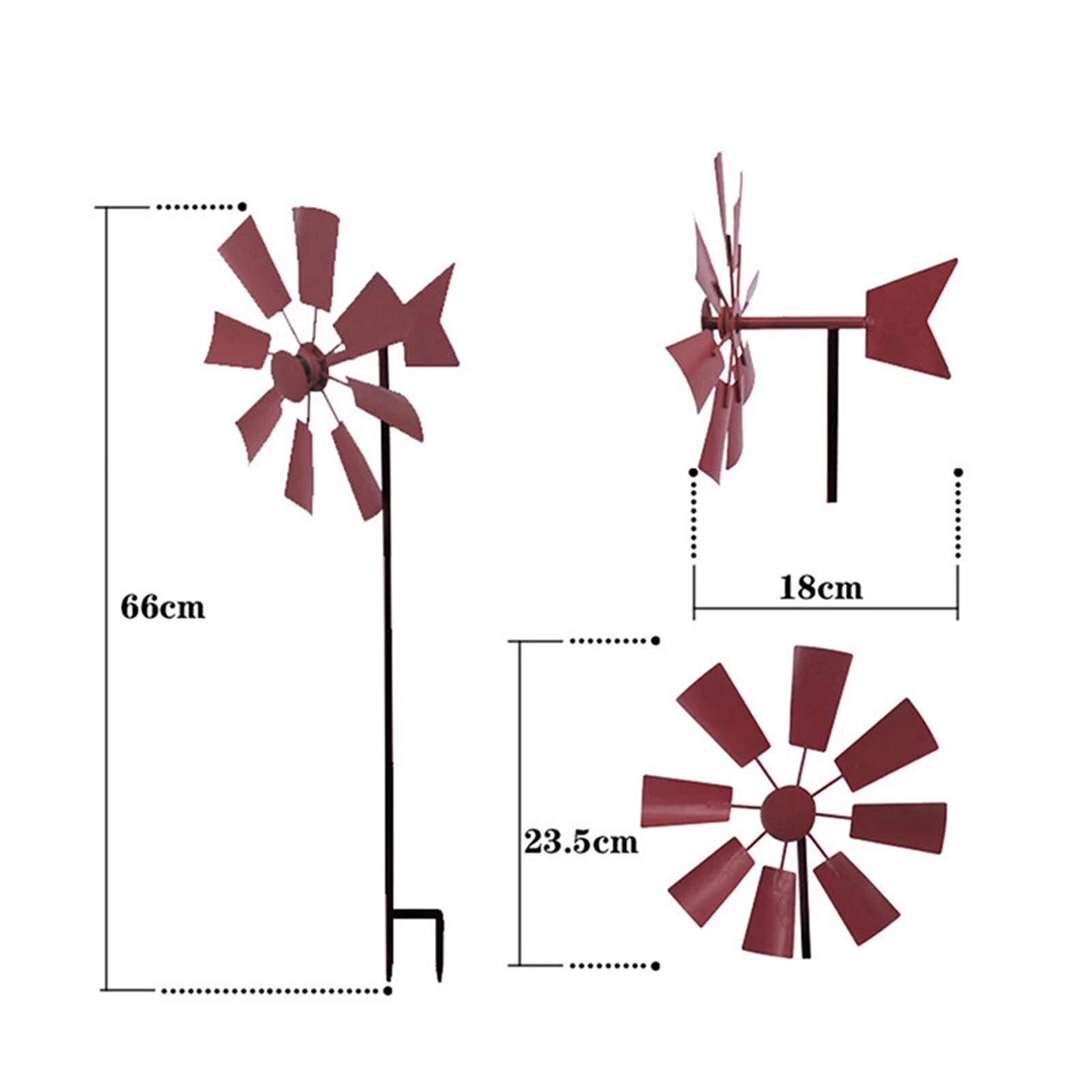 Garden Windmill Ornament Metal Pinwheels Modern Outdoor Iron Lawn Windmill Decorative Iron Art Wind Spinner For Yard Lawn
