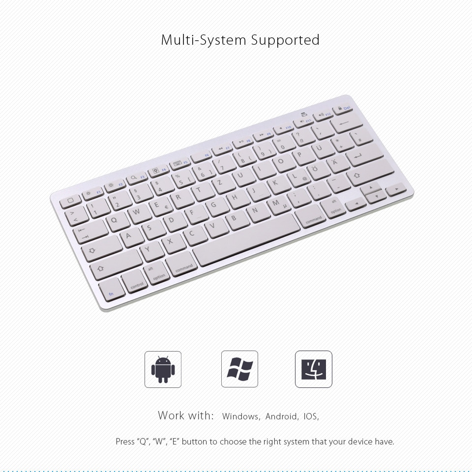 German (Deutsch) Bluetooth Keyboard for iPad Pro, iPad Air, Android Tablets, Mini Wireless Keyboard for Laptop, Surface