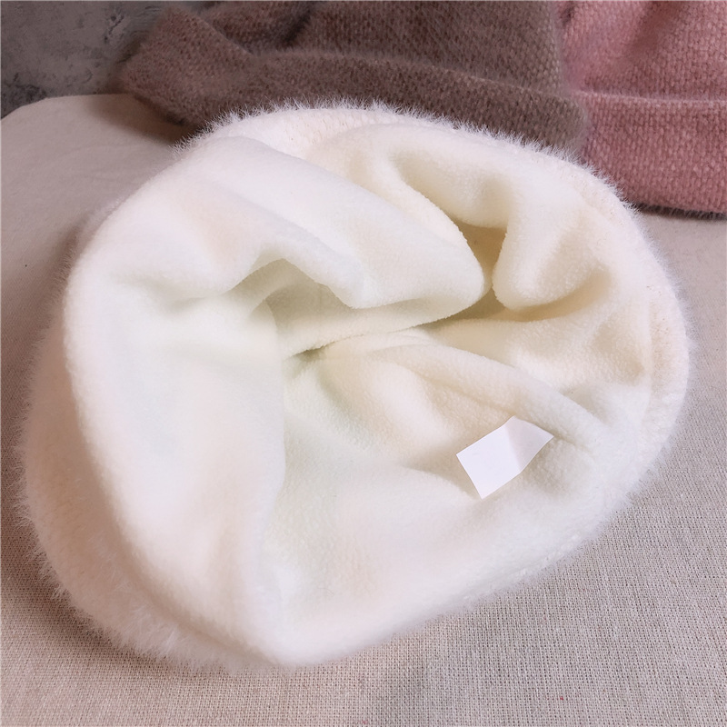 Women's Hats Autumn Winter Lamb Plush Soft Cute Ears Warm Panama Casual Hats Skull Beanie Soft Knitted Beanie Cotton