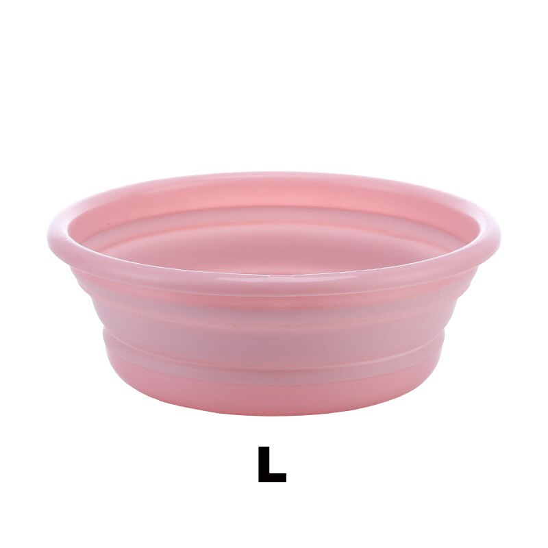Folding Basin Kitchen Small Items Camping Supplies Housewares Household Cleaning Foldable Laundry Tub Bowl for Washing Durables: Pink-L