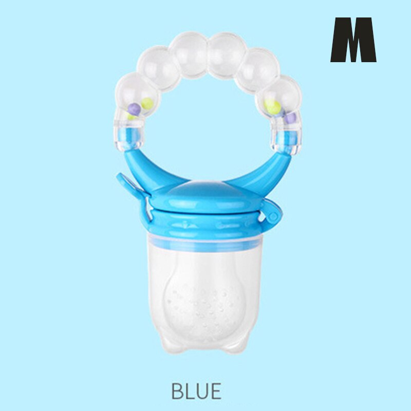 Pasgeboren Baby Fruit Muziek Bijtring Tepel Voedsel Mordedor Bite Baby Siliconen Bijtringen Veiligheid Feeder Bite Voedsel Bijtring Mondverzorging: Blue M