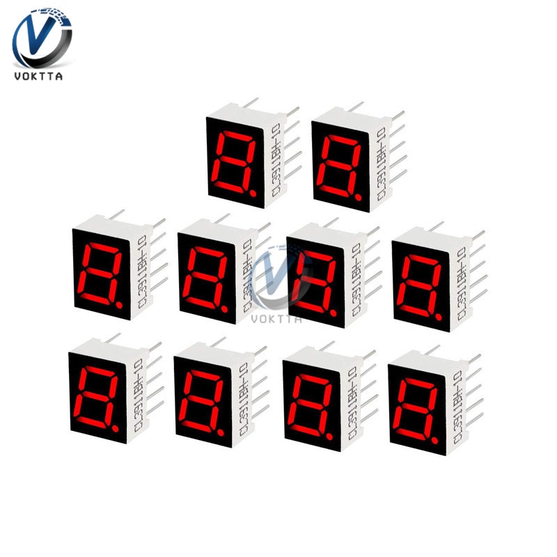 0.56 Inch 7 Segment LED display 1 bit / 2 bit / 4 Bit Time Digital Tube Red Common Cathode Display Digital Display Tube AS