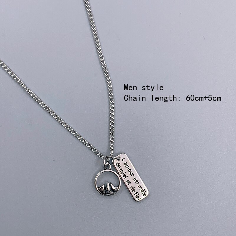 ANENJERY Personality Thai Silver Color A Eachother Couple Necklaces For Women Men Best choker S-N558: S-N559