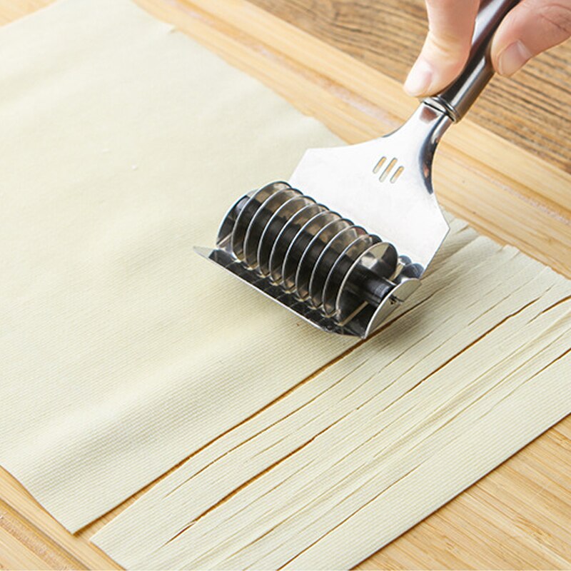 Máquina de prensado con Mango antideslizante, Cortador Manual de fideos, trituradora de rodillo para cortar masa, suministros de cocina de acero inoxidable