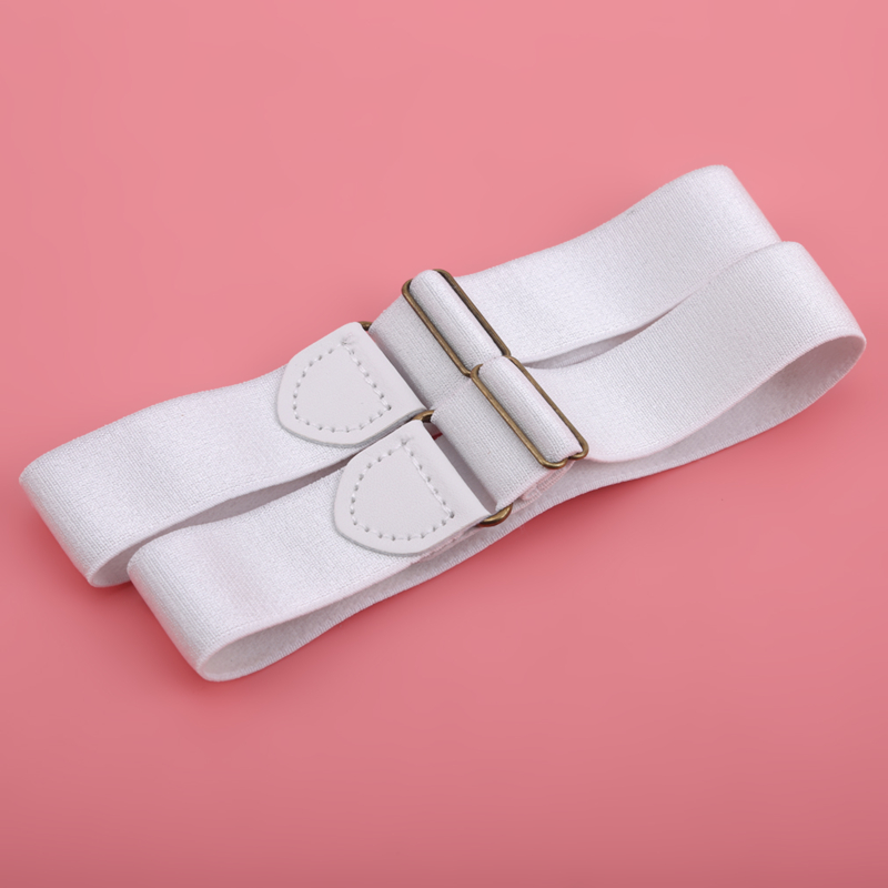 One Pair Elastic Armband Shirt Sleeve Holder Women Men Adjustable Arm Cuffs Bands For Party Wedding Clothing Accessories: WHITE