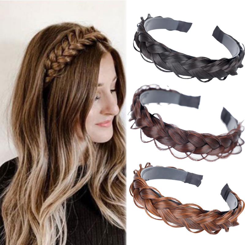 Meisjes Haarband Fishbone Gevlochten Pruik Twist Vlecht Haarband Hoofdband Haarspeld Bohemen Antislip Hoofdtooi Bridal Vrouwen Haar Accessoires