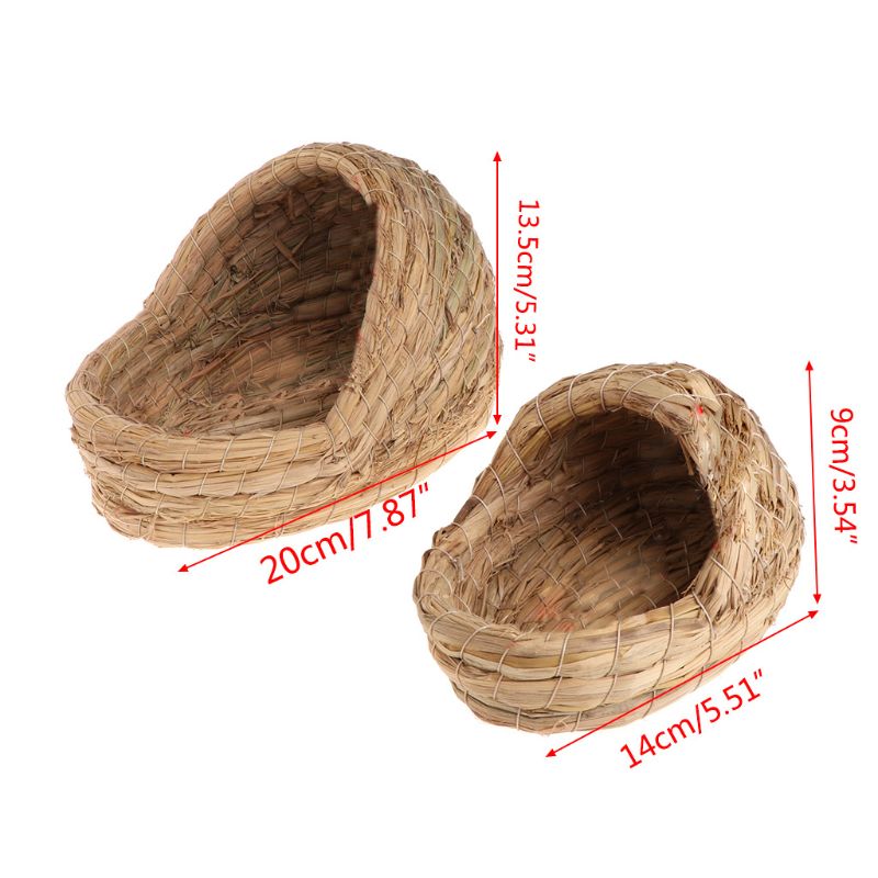 Pet Nest Woven Natural Straw Hamster Rabbit Guinea Pigs Warm House Handmade Cage