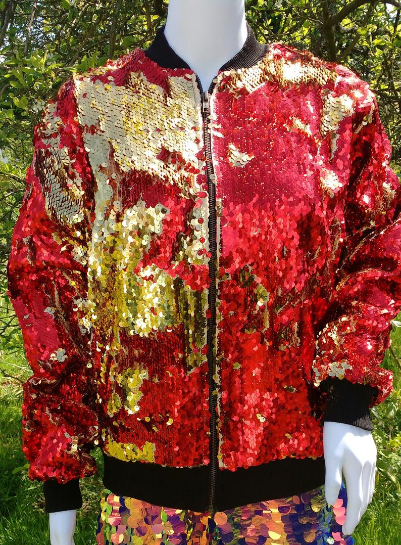 großauftrag Mommy & Me Mardi gras pailletten bomber jacke reversible farbe ändern pailletten mäntel 1 stücke