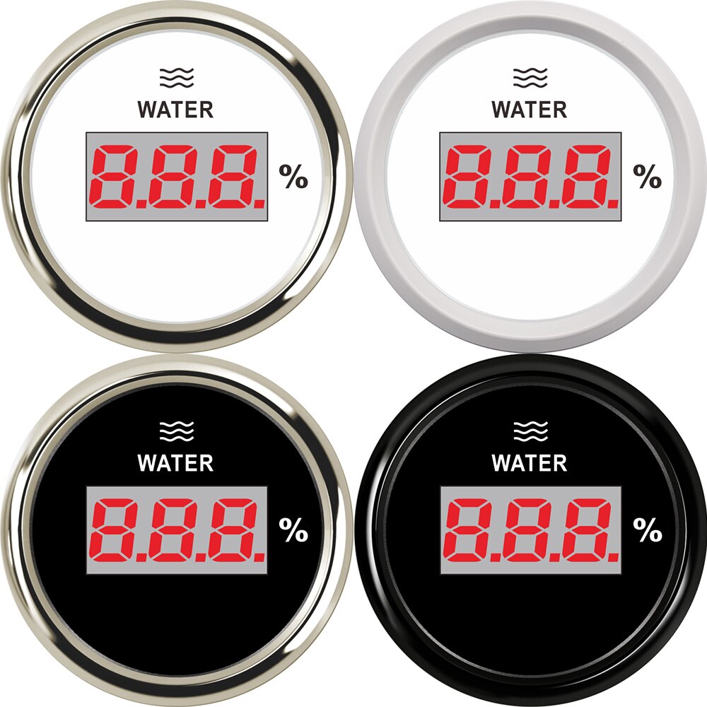0-190OHM Water Niveau Gauge 52Mm Digital Water Niveau Sensoren Auto Boot Water Tank Level Gauge Met Backlight Voor Brandstof niveau Sensor