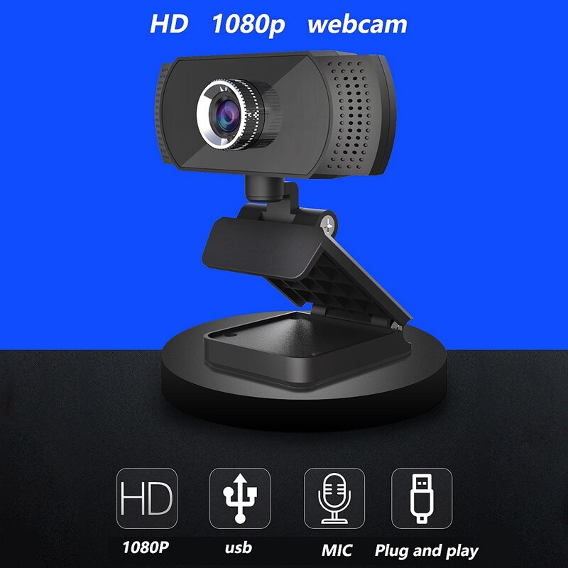 R70B Computer Camera, 720P HD Home Office with Microphone Live Teaching USB Webcam