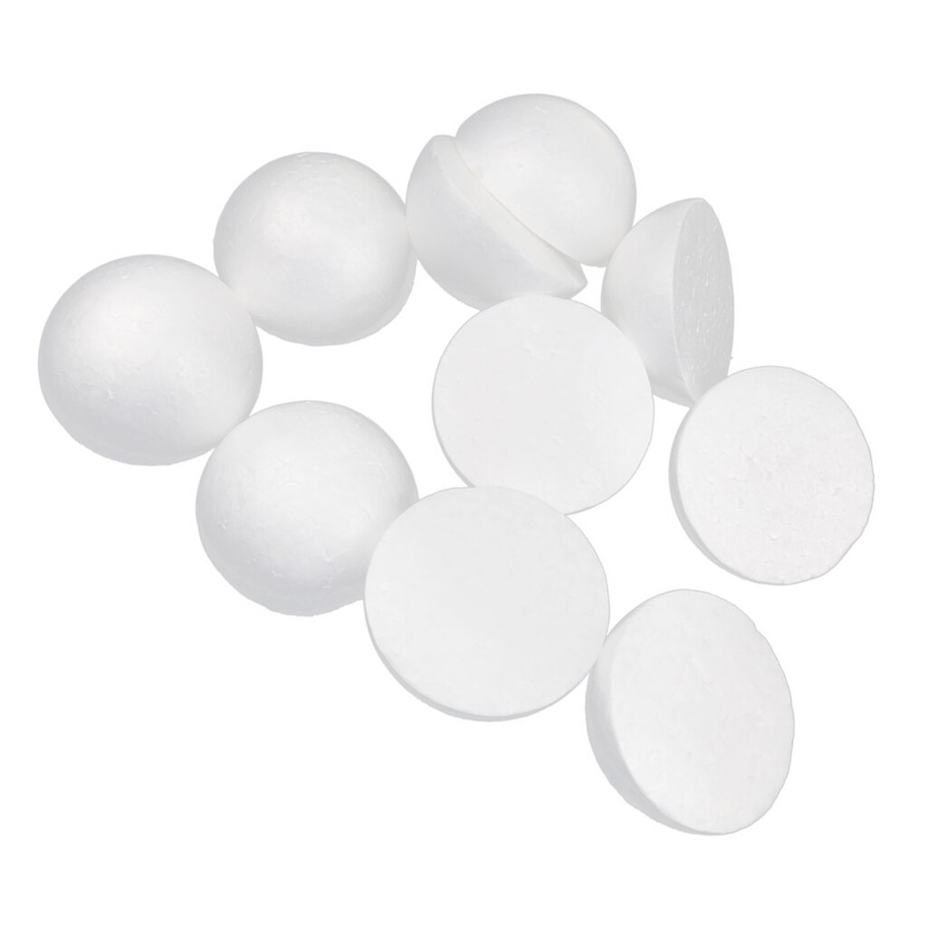 10Pcs White Modelling Craft Polystyrene Foam Half Round Balls Spheres 100mm