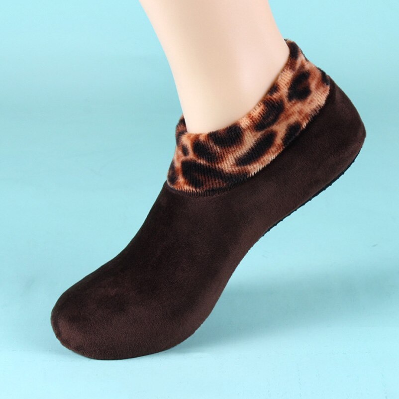 Vrouwen Mannen Zachte Fleece Sokken Thicken Winter Warm Boot Sokken Unisex Mannelijke Elastische Antislip Mode Indoor Vloer Sokken slipper: H women-coffee