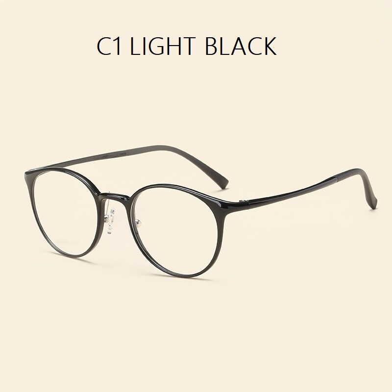 width-138 ULTEM Ultralight 7g Spectacles Frames Art Vintage women and men glasses computer goggles Myopic eyeglasses Frames: C1  LIGHT BLACK