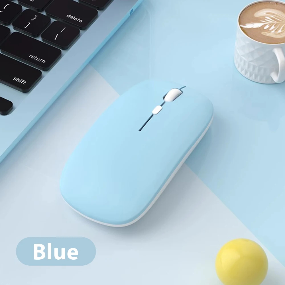 Przenośna mysz bezprzewodowa kompatybilna z Bluetooth 2,4 GHz podwójne tryby myszy komputerowych z odbiornikiem Nano do notebooka PC Laptop Macbook: Niebieski