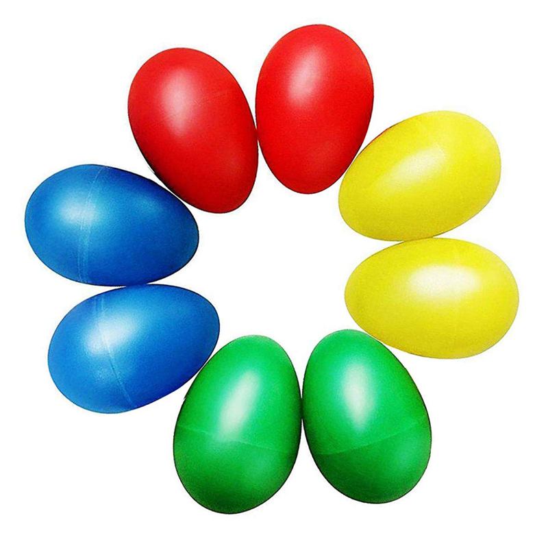 8 Stuks Speelse Plastic Percussion Musical Ei Maracas Ei Shakers Kinderen Speelgoed-4 Verschillende Kleuren: Default Title