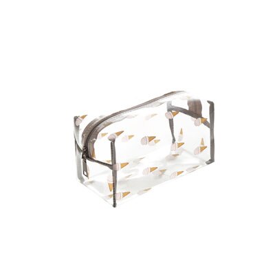 Durable Wasserdicht PVC frauen Reise Kosmetik Tasche Verdickt Transparent Multi Zweck Zipper Make-Up Tasche: Ice Cream Cuboid S