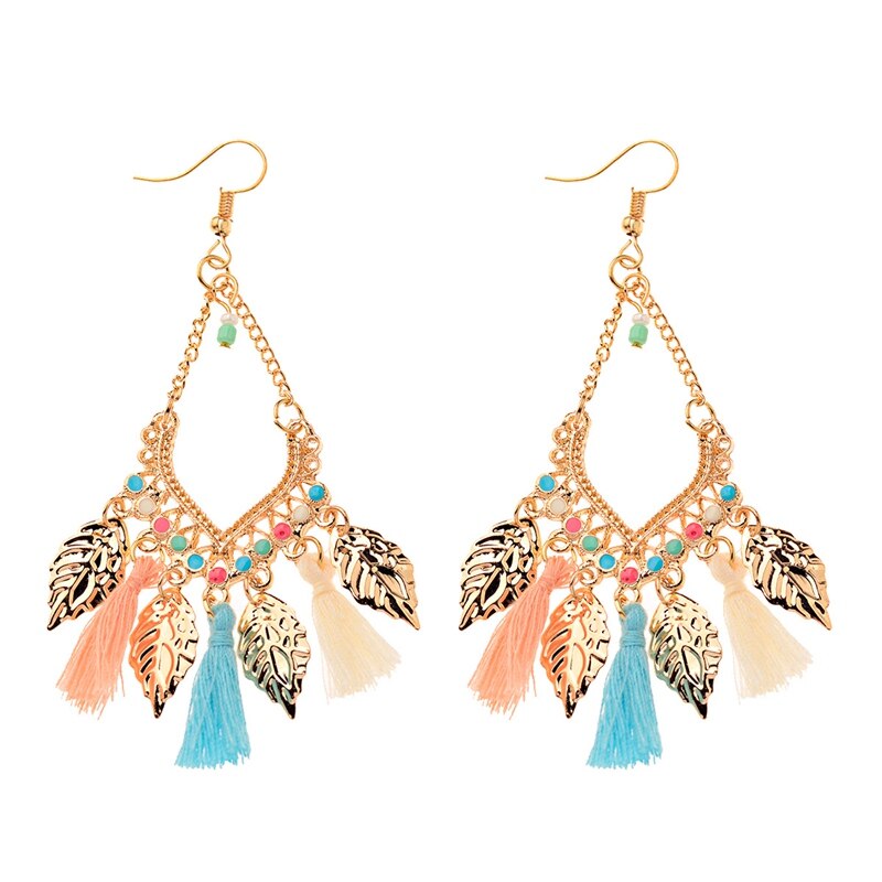 Ethnic Bohemian Dangle Long Fringes Retro Tassel Earrings Tribe Statement Rhombus Earrings For Women Party Jewelry: Style 4