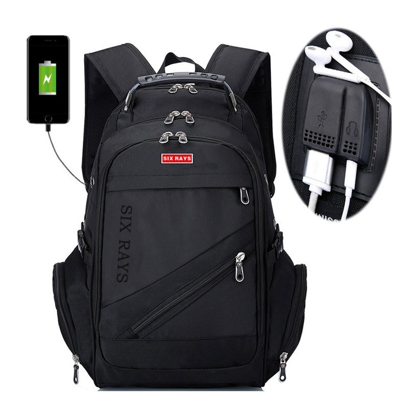 SIXRAYS Children School Bags USB Charging Business Casual Tourist Anti-theft Waterproof 15.6 Inch Laptop Men Backpack