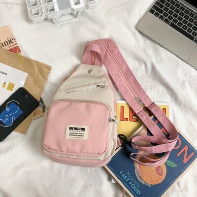 Petit sac à dos étanche en toile, Style coréen, pour femmes, sac à dos de voyage à la , sac d'école pour adolescente, sac à bandoulière: pink