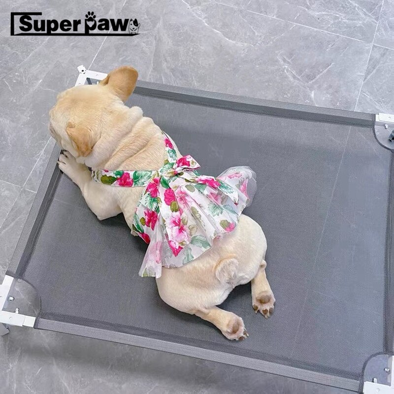 Vestido para perro Bulldog francés, ropa de verano para perros pequeños, Chihuahua, Schnauzer, Yorkie, Pug, FHC07