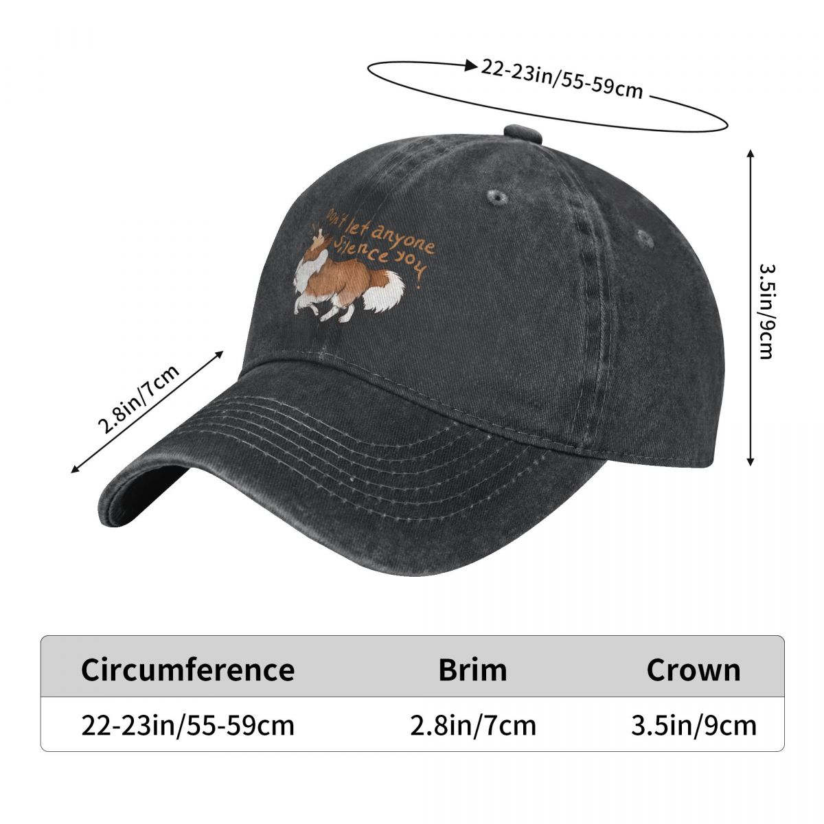 Ébatter Sheltie Shetland berger ne laissez pas n'est pas le Silence vous casquettes de Baseball casquette à visière Collie chien pare-soleil chapeaux pour hommes femmes