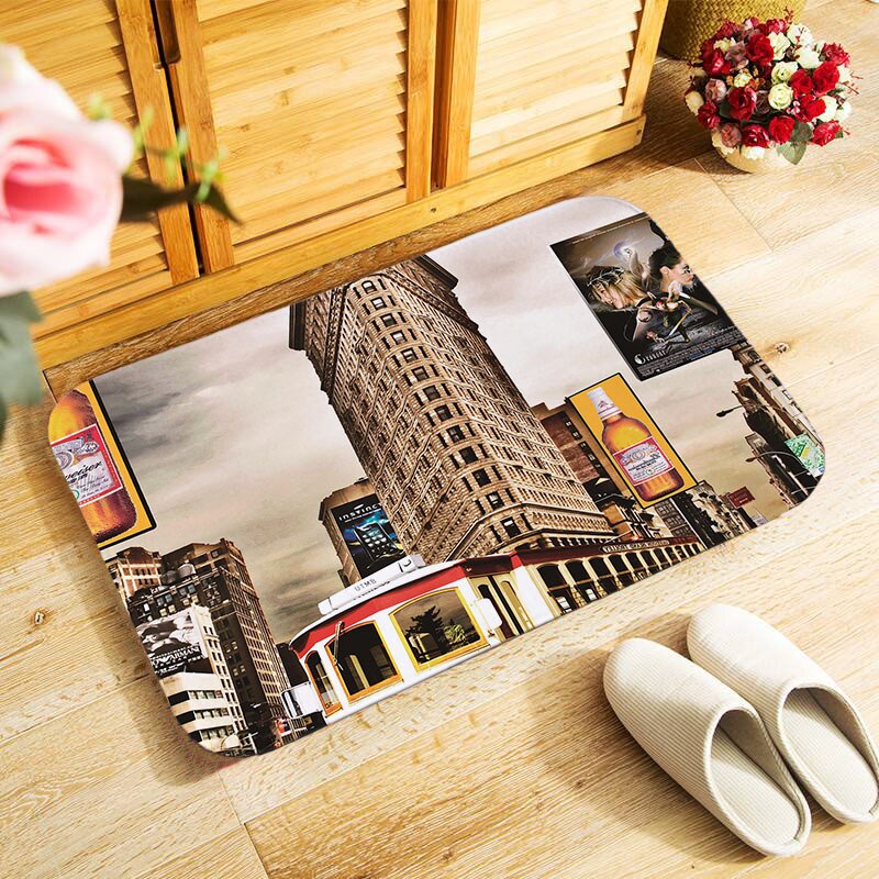 40 x 60cm buitendeurmat, klein vloerkleed voor slaapkamer, keuken, hal, deurmat, antislip, retro, europa, parijs, schilderachtig: Mu 232