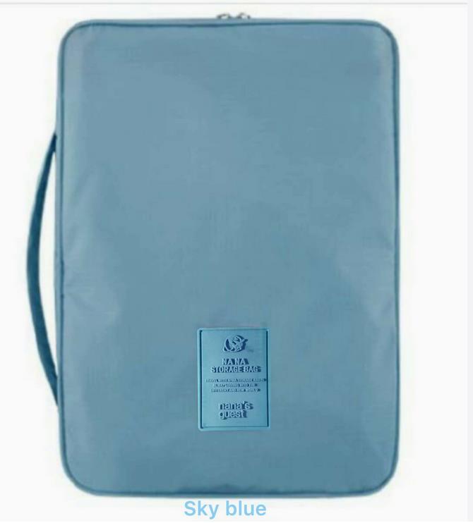 Overhemdtas voor buiten, stropdastas, multifunctionele opbergtas voor zakenreizen, handtas voor het organiseren van kleding: Hemelsblauw