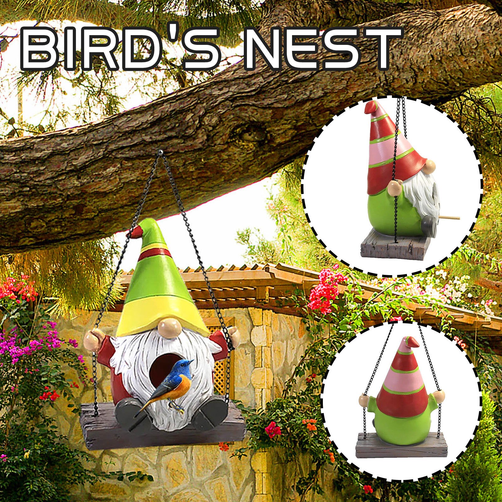 Faceless Pop Vogel Huis Tuin Goblin Vogel Huis Kunstmatige Outdoor Vogel Huis Opknoping Vogel Huis Decor Outdoor Vogelnest Hut