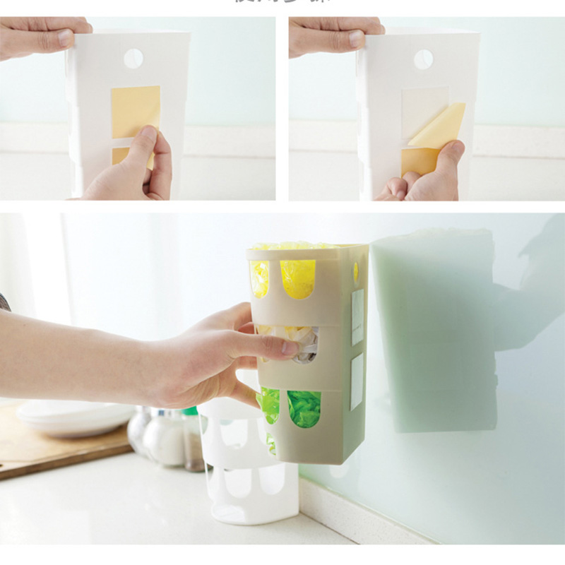 Shopping Plastic Carrier Bag Storage Holder Dispenser Rack Hanging Storage Box Organizer Rack Kitchen Accessories