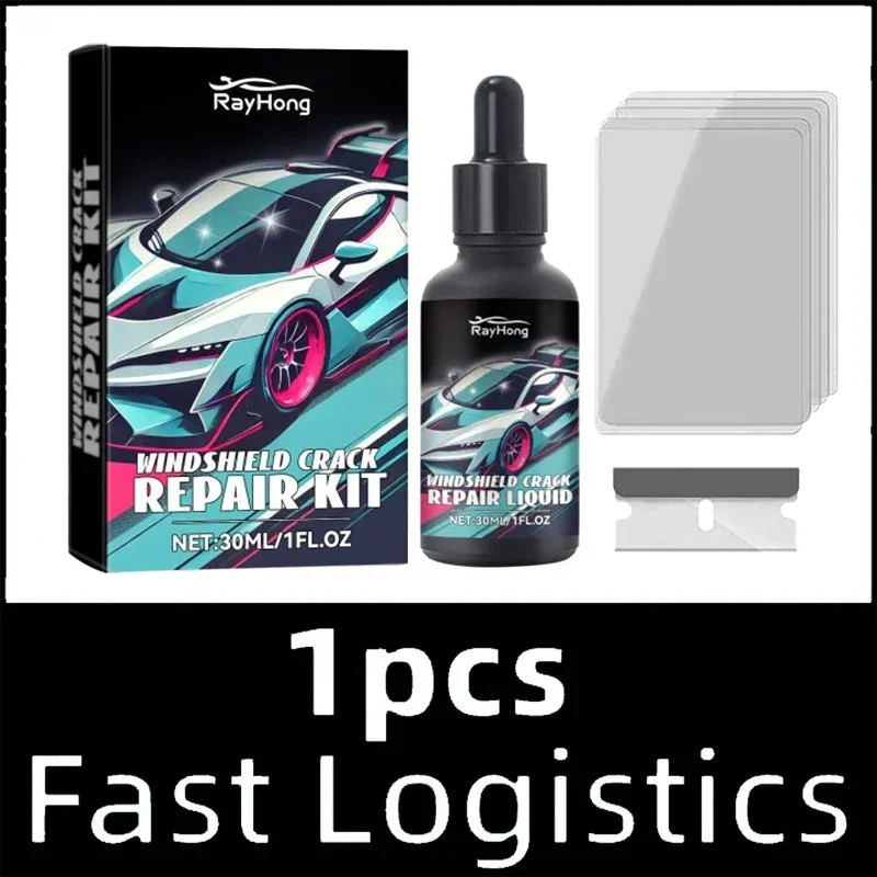 Car Window Cracks Gone Glass Repair Fluid, Quick Windshield Repair Kit Car Window Repair Tools: Red
