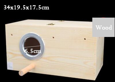 Parrot Parakeet Wooden Bird Breeding Box Eco-friendly Protect Eggs Incubator Warm Bird Nest For All Mini Birds Cage Accessories: XL size left open