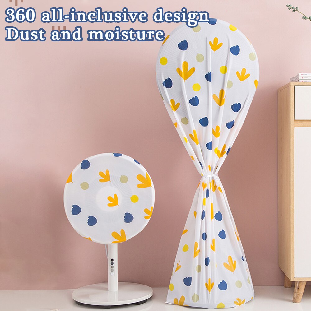 2pcs Electric Fan Cover Summer Style S Size Vertical Printing Floor-Standing Fan Cover Household Dust-Proof Fan Cover Set