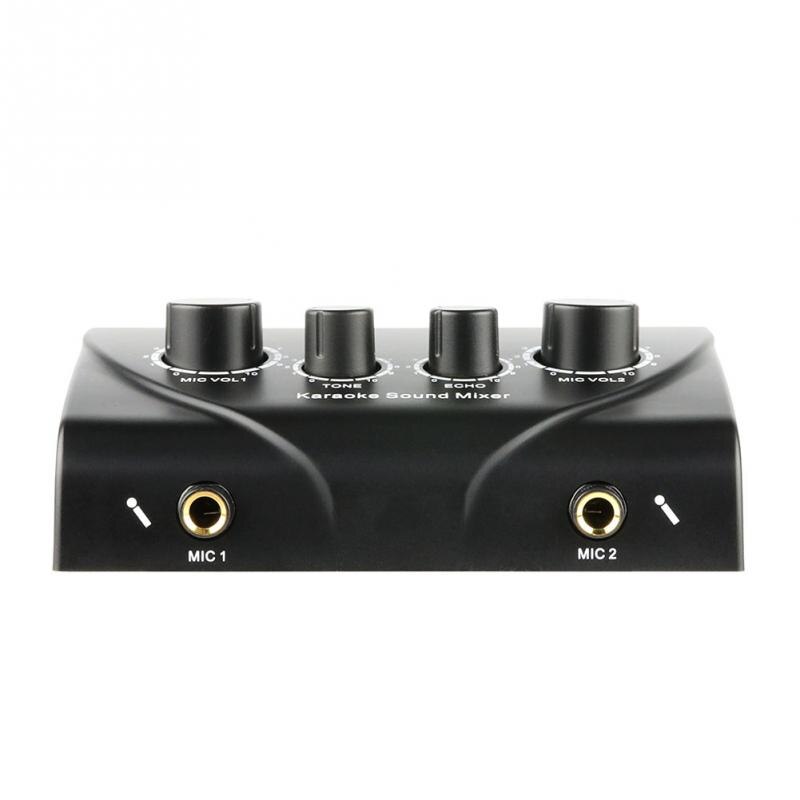Audio System Portable Compact Echo Mixer Digital Audio Sound Devices Sound Mixer Microphone Mini Console 2 Plugs