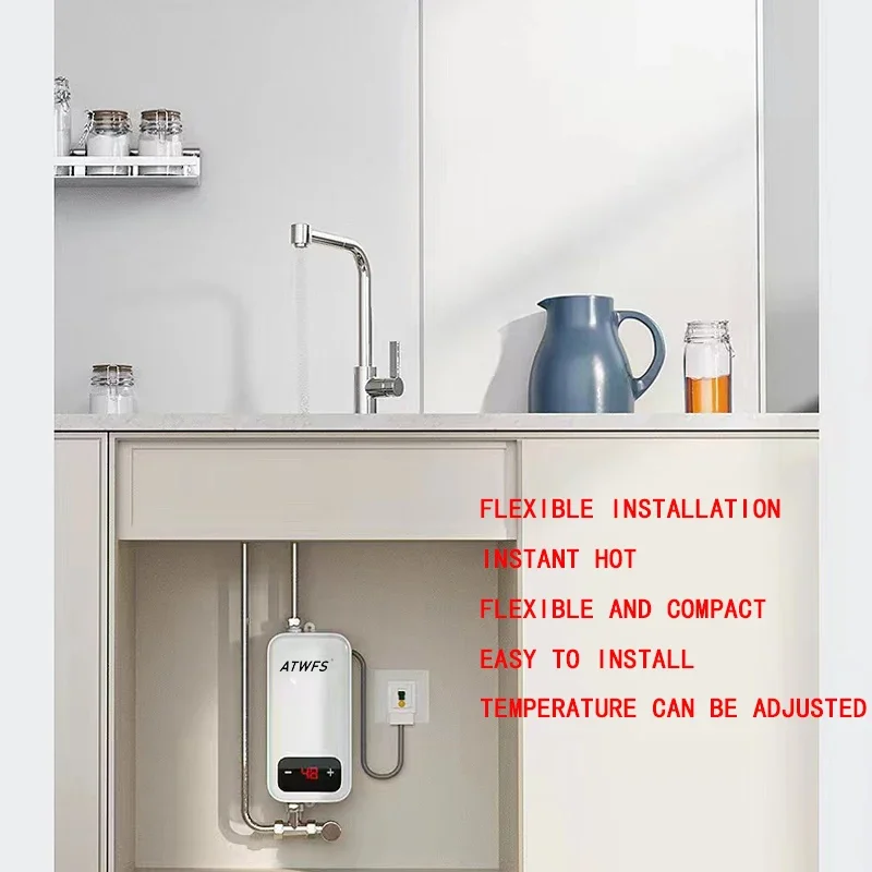 ATWFS natychmiastowy podgrzewacz wody 220V 4600W przenośne grzejniki elektryczne robić łazienki prysznic z gorącą wodą i ogrzewanie domowej kuchni