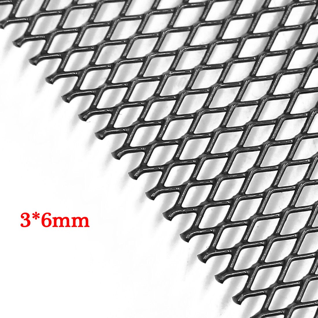 Mesh Sheet Aluminum Alloy 40\\\"x13\\\" Car Mesh Grille Black Rhombic Grille 3x6mm