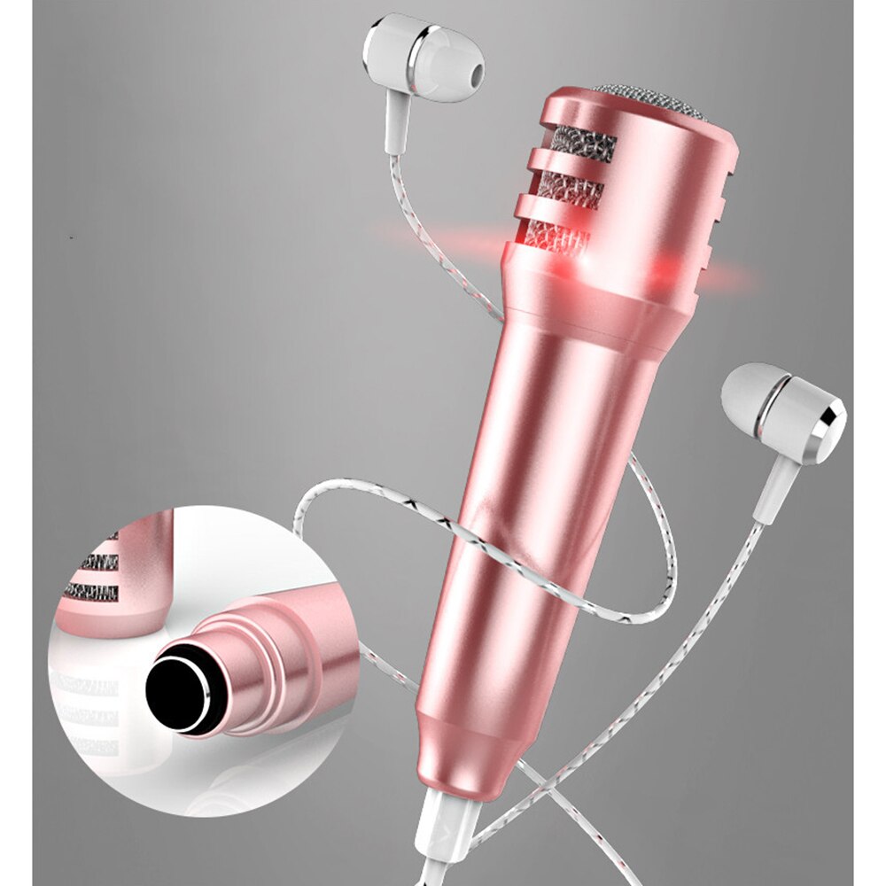 Live phone universel micro filaire petit micro mini condensateur blé casque intra-auriculaire pour Tik Tok pour iPhone 11 Samsung P30