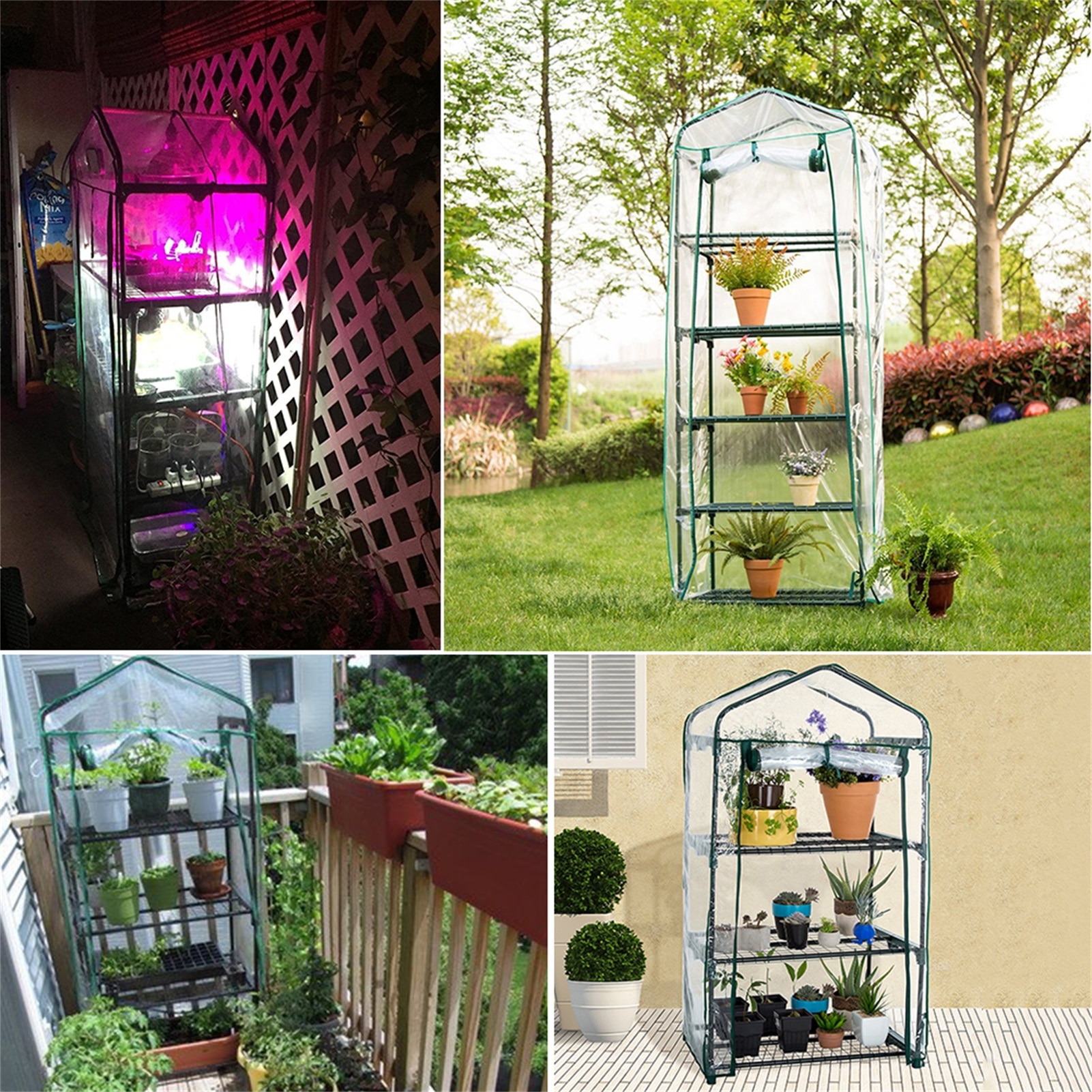 Invernadero de PVC para exteriores, bolsa de cultivo cálida para jardín, Mini cubierta de invernadero de plantas para el hogar (sin soporte de hierro)