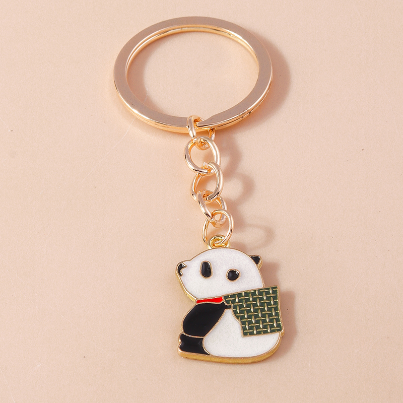 Mooie Email Panda Sleutelhanger Dier Sleutelhanger Voor Mannen Vrouwen Sleutelhanger Handtas Hangers Charme Diy Kid 'S Sieraden: Rood